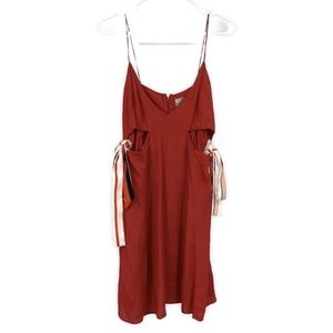ASOS Red Cut Out Side Tie Sleeveless Mini Dress